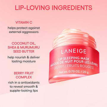 LANEIGE Lip Sleeping Mask – Vitamin C Blend, Nourishing Butter Texture, 20g