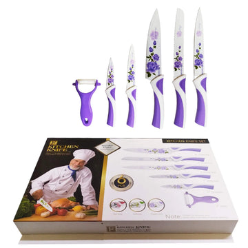 Kitchen Knife Set, Preparing Food 6-Piece Colorful Kitchen Knives Set