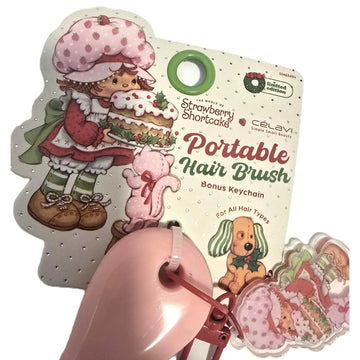 Celavi X Strawberry Shortcake Smoothing Mini Brush W Keychain PINK