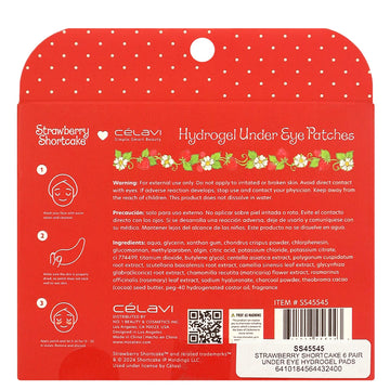 Celavi Strawberry Shortcake 6 Pair Under Eye Hydrogel Pads