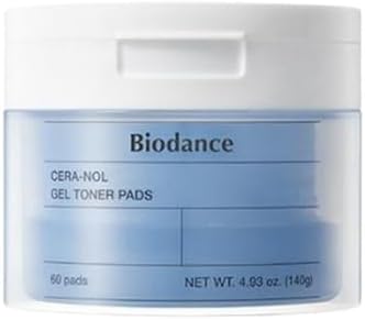 Biodance Cera-NOL Gel Toner Pads, Deep Hydrating & Soothing Toner Pads for Sensitive Skin, Redness Reducing, Mositurizing, Pre-Soaked Pads, Korean Skin Careㅣ4.93 fl.oz.(140g)*60Pads