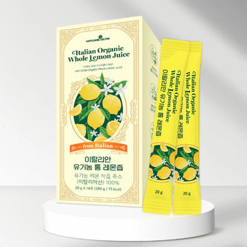 3 Boxes of Organic Lemon Juice NFC (Not From Concentrate) – 100% Pure Italian Lemon Juice, 14 Stick Packs, Freshly Squeezed, Refreshing Lemon Water (Copy)