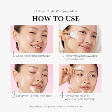 medicube Collagen Overnight Wrapping Mask & Jelly Brush: Collagen Night Wrapping Peel Off Facial Mask with Jelly Brush | Overnight Glow Care | Korean Skincare, Skincare Sets, Gifts for Women