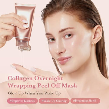 medicube Collagen Overnight Wrapping Mask & Jelly Brush: Collagen Night Wrapping Peel Off Facial Mask with Jelly Brush | Overnight Glow Care | Korean Skincare, Skincare Sets, Gifts for Women