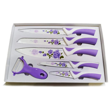 Kitchen Knife Set, Preparing Food 6-Piece Colorful Kitchen Knives Set