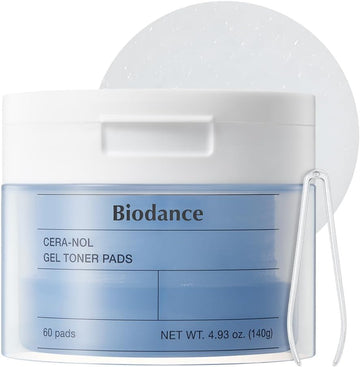 Biodance Cera-NOL Gel Toner Pads, Deep Hydrating & Soothing Toner Pads for Sensitive Skin, Redness Reducing, Mositurizing, Pre-Soaked Pads, Korean Skin Careㅣ4.93 fl.oz.(140g)*60Pads