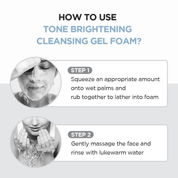 SKIN1004 Tone Glowing Cleansing Gel Foam, 125ml, Makeup Remover & Face Cleanser with Madagascar Centella Asiatica & MadeWhite, Korean Hydrating Gel Facial Cleanser, Korean Skincare