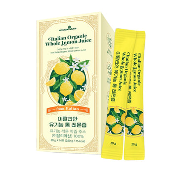 3 Boxes of Organic Lemon Juice NFC (Not From Concentrate) – 100% Pure Italian Lemon Juice, 14 Stick Packs, Freshly Squeezed, Refreshing Lemon Water (Copy)
