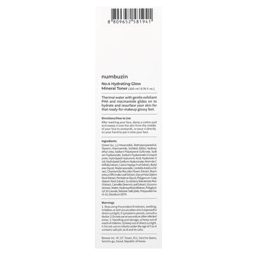 Numbuzin No.4 Hydrating Glow Mineral Toner, 6.76 fl oz (200 ml)
