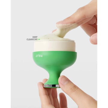 FULLY Pore Cleansing Silicon Brush, Effective Pore Cleaner, Over 2000 Fine Bristle, Unclog Pores, Blackhead Brush, Sebum Remover Tool, Gentle Exfoliator, Pairs with Green Tomato Clay Mask Cleanser