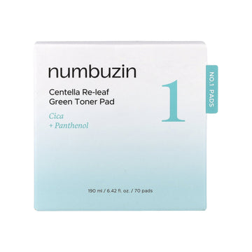 Numbuzin No.1 Centella Re-Leaf Green Toner Pad, 70 Pads, 6.42 fl oz (190 ml)