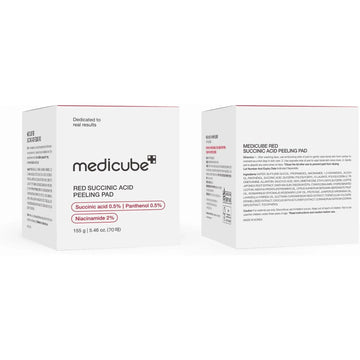 Medicube Red Succinic Acid Peeling Pad with Panthenol and Niacinamide – Exfoliating & Soothing Toner Pads for Smooth, Balanced Skin – 70 Pads