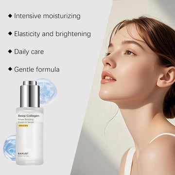 Deep Collagen Anti Wrinkle Cream in Serum 30ml, Deep Moisturizing Essence with Hyaluronic Acid For Soft/Smooth Skin, Reduces Dryness & Fine Lines, Boosts Elasticity, Korean Skincare, 1.01 fl.oz