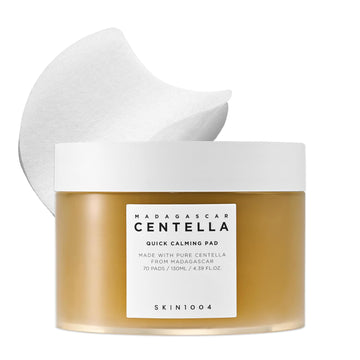 SKIN1004 Centella Quick Calming Pad, 70 Pads, Korean Face Toner Pad with Madagascar Centella Asiatica & Hyaluronic Acid, Hydrating & Soothing Facial Toner Pads for Gentle Exfoliation, Korean Skin Care