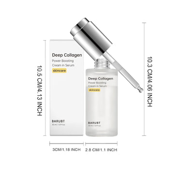 Deep Collagen Anti Wrinkle Cream in Serum 30ml, Deep Moisturizing Essence with Hyaluronic Acid For Soft/Smooth Skin, Reduces Dryness & Fine Lines, Boosts Elasticity, Korean Skincare, 1.01 fl.oz