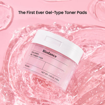 Biodance Collagen Gel Toner Pads, Pore Minimizer for Face, Improving Elasticity, Plumping Toner Pads for Sensitive Skin, Pre-Soaked Pads, Korean Skin Careㅣ4.93 fl.oz.(140g)*60Pads