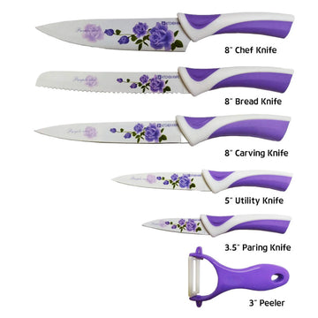 Kitchen Knife Set, Preparing Food 6-Piece Colorful Kitchen Knives Set