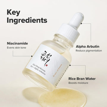 Beauty of Joseon Glow Deep Serum Rice Alpha-Arbutin for Uneven Dull Skin Tone, Daily Korean Skin Care for Men and Women 30ml, 1 fl.oz