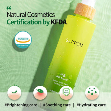 Apple Water Soothing Spray Mist, for All Skin Types, Refresh and Hydrating Toner, Natural Herbal Care