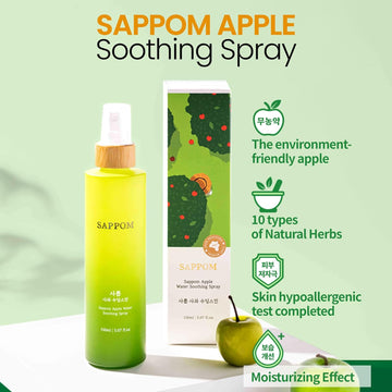 Apple Water Soothing Spray Mist, for All Skin Types, Refresh and Hydrating Toner, Natural Herbal Care