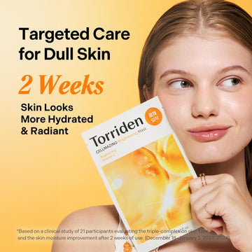 Torriden CELLMAZING Vita C Facial Mask (10 Sheets) | Radiance & Glow Boosting Korean Sheet Mask | Improving Overall Skin Tone | 5D Vitamin C + Niacinamide | Korean Face Mask