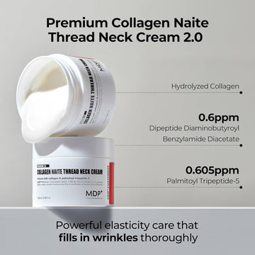 MDP+ Premium Collagen Naite Thread Neck Cream 2.0 | Skin Tightening, Firming, 3.38oz/100ml, Anti-Aging, Moisturizer Face Cream, Neck & Décolleté Wrinkles, Soft Smooth Skin