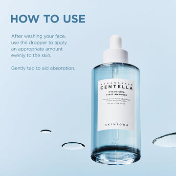 SKIN1004 Hyalu-Cica First Ampoule, 3.38 fl.oz,100ml, Korean Hydrating Face Serum with Hyaluronic Acid, Madagascar Centella Asiatica, First Step Facial Ampoule Serum for Deep Moisture, Korean Skin Care