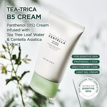 SKIN1004 Tea-Trica B5 Cream 2.54 fl.oz, 75ml, Korean Face Gel Moisturiser with Panthenol B5, Cream with Tea Tree & Madagascar Centella, Cica Soothing & Hydrating Face Moisturizer, Korean Skin Care