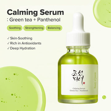 Beauty of Joseon Calming Serum Green Tea Panthenol Soothing, Moisturizing Sensitive, Acne-Prone, UV Irritated Skin, Daily Korean Skin Care for Men and Women (2 Fl.Oz.)