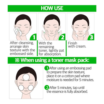 Apple AHA Essence Pad, Green Apple, with AHA, Toner pad, Soothing and Peeling, 60 vegan sheets-for sensitive skin, Hydrating care