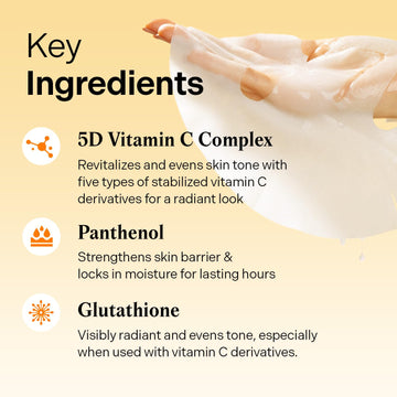 Torriden CELLMAZING Vita C Facial Mask (10 Sheets) | Radiance & Glow Boosting Korean Sheet Mask | Improving Overall Skin Tone | 5D Vitamin C + Niacinamide | Korean Face Mask