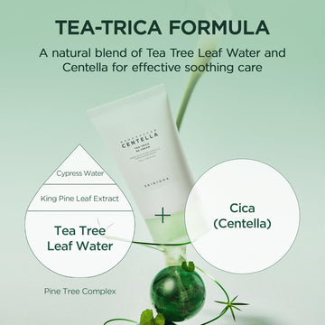 SKIN1004 Tea-Trica B5 Cream 2.54 fl.oz, 75ml, Korean Face Gel Moisturiser with Panthenol B5, Cream with Tea Tree & Madagascar Centella, Cica Soothing & Hydrating Face Moisturizer, Korean Skin Care