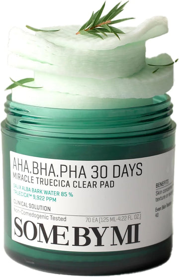 Some By Mi AHA/BHA/PHA 30 Days Miracle Truecica Clear Toner Pad, 70 Pads