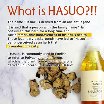Skylake Hasuo Herbal Cool Shampoo with Fallopia Multiflora and Peppermint – Refreshing, Cleansing, and Cooling for the Hair – Unisex Herbal Formula