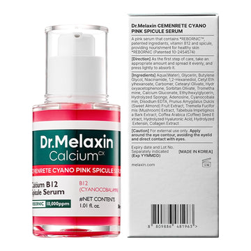 Dr.Melaxin Pink Spicule Cyano Niacinamide Serum – Vitamin B12 Pore Minimizer, Liquid Microneedle Facial Treatment for Enlarged Pores, Microneedling Skin Renewal & Texture Refining (30ml)