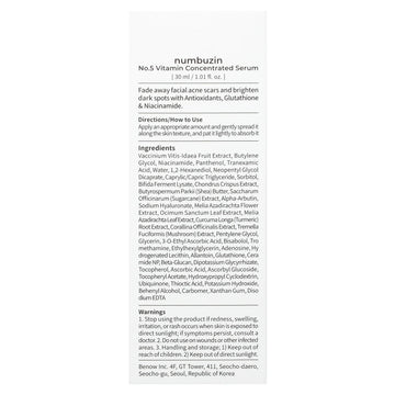 Numbuzin No.5+ Vitamin Concentrated Serum - 1.01 oz