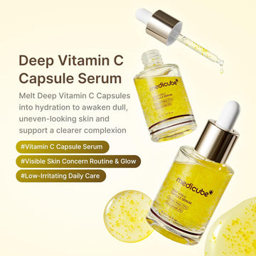 Medicube Deep Vitamin C Capsule Serum | Hydrating Facial Serum for Dull & Uneven Looking Skin | Liposome Vitamin Capsules for Radiant & Smooth Skin Texture | Korean Skincare, 1.01 fl oz