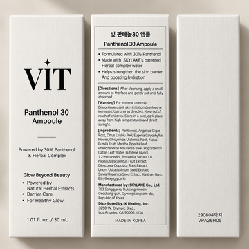 VIT Panthenol 30 Ampoule – 30% Panthenol with Patented Herbal Complex, Intensive Hydration & Skin Barrier Care, 1.01 fl. oz. / 30 mL