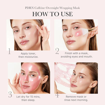 Overnight Hydrating Face Mask with Silicone Applicator Brush – Skincare Set for Smooth, Refreshed Looking Skin (75ml)