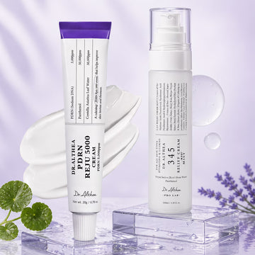 Dr. Althea 345 Relief Cream Mist 3.38 fl oz & PDRN Reju 5000 Cream 0.7 oz, Hydrating Facial Mist & Soothing Moisturizer Set, Korean Skincare for Sensitive Skin