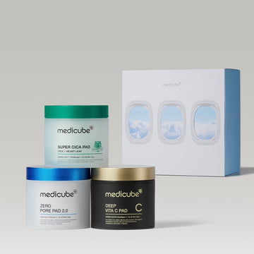 MediCube Premium Facial Pad Trio Set – Zero Pore + Super Cica + Deep Vita C Pads, 3-Pack (70 Pads Each, Total 210 Pads)