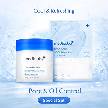Medicube Zero Pore Pad & Zero Pore Cooling Mask Duo Set | Korean Skincare Pore Care Bundle | Exfoliating Toner Pads + Soothing Cooling Mask for Oil Control & Refined Skin