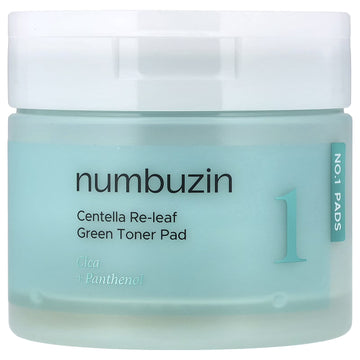 Numbuzin No.1 Centella Re-Leaf Green Toner Pad, 70 Pads, 6.42 fl oz (190 ml)