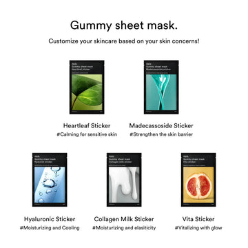 Gummy sheet mask Collagen milk sticker(10 sheets)