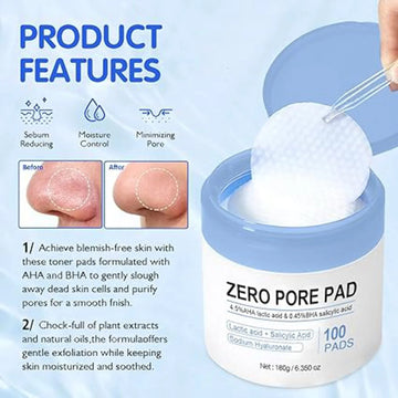 Zero Pore Pads 2.0 (2025 New) – Dual-Textured Facial Toner Pads for Gentle Exfoliation