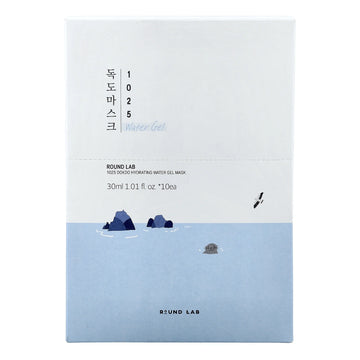 Round Lab 1025 Dokdo Hydrating Water Gel Beauty Mask, 10 Sheets, 1.01 fl oz (30 ml) Each