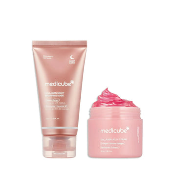 Medicube Collagen Night Mask & Jelly Cream Duo – Collagen Extract Blend, Hydrating Jelly Texture, 2-Piece Set