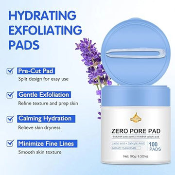 Zero Pore Pads 2.0 (2025 New) – Dual-Textured Facial Toner Pads for Gentle Exfoliation