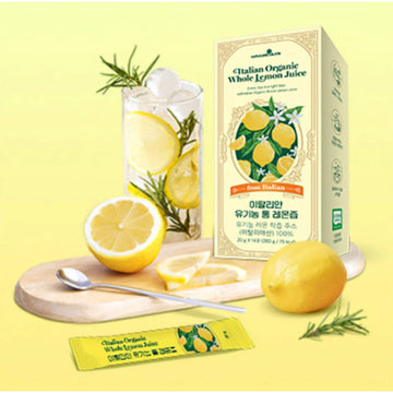 3 Boxes of Organic Lemon Juice NFC (Not From Concentrate) – 100% Pure Italian Lemon Juice, 14 Stick Packs, Freshly Squeezed, Refreshing Lemon Water (Copy)