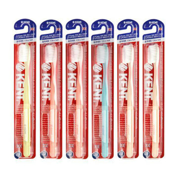 KENT Finest Soft Toothbrush 1 Box ( 6 piece) - Micro Thin Bristles, Anti-bacterial, BPA Free for Sensitive Gums and Teeth